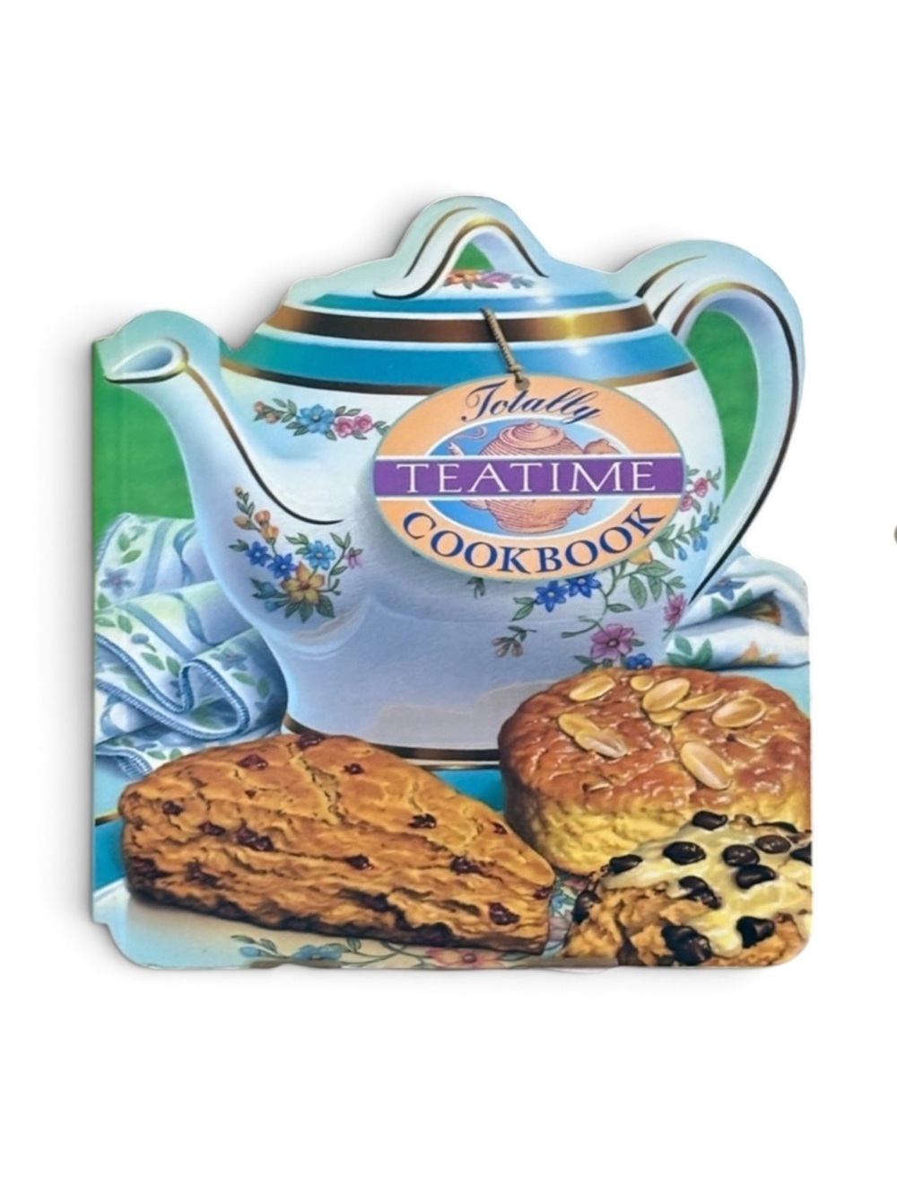 Totally Teatime Cookbook with Elegant Blue and White Teapot Design